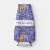 Muster für Lila Aquamarine Giraffen Flaschenkühler (Vorderseite)