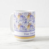 Muster für Lila Aquamarine Giraffen Kaffeetasse (Vorderseite Links)