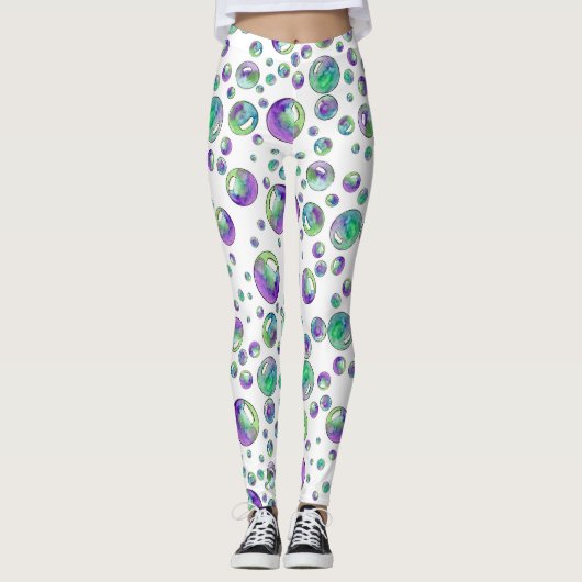 Muster für lila Blasen Leggings (Vorderseite)