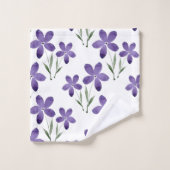 Muster für lila Blume Badhandtuch Set (Waschlappen)