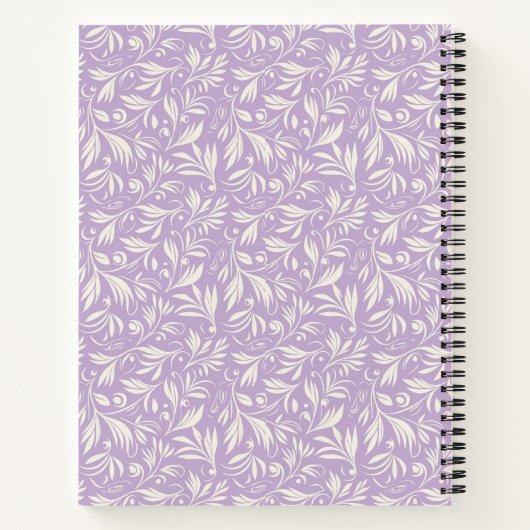 Muster für Lila botanische Blätter Notizblock (Rückseite)