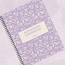 Muster für Lila botanische Blätter Notizblock