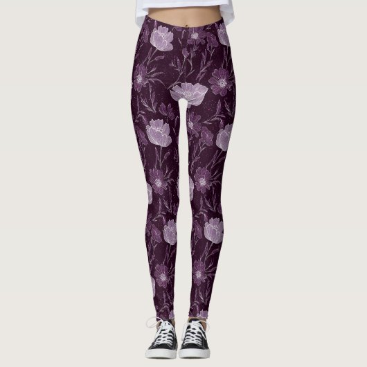 Muster für lila Glitzer Leggings (Vorderseite)