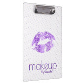 Muster für lila Glitzer-Lippen und Punkte Klemmbrett (Rechts)