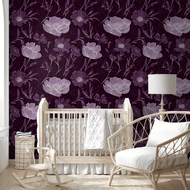 Muster für lila Glitzer Tapete (Kinder)