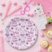 Muster für lila Ostereier und Blume Pappteller (Party)