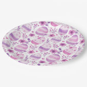 Muster für lila Ostereier und Blume Pappteller (Schrägansicht)