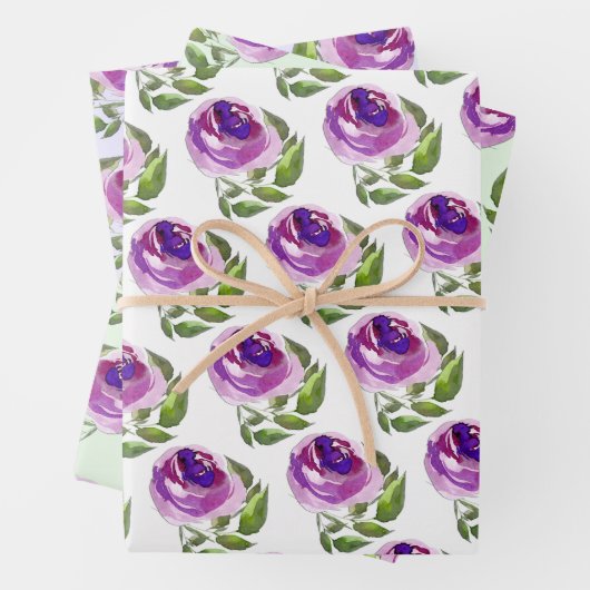 Muster für Lila Rose Geschenkpapier Set (Beispiel)