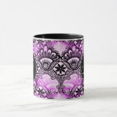 Muster für Lila Spitzenmatte mit Monogramm Tasse (Zentrum)