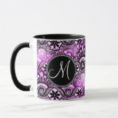 Muster für Lila Spitzenmatte mit Monogramm Tasse (Links)