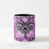 Muster für Lila Spitzenmatte mit Monogramm Tasse (Zentrum)