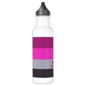 Muster für Lila Streifen in Rosa und Dunkelgrau Edelstahlflasche (Links)