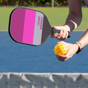 Muster für Lila Streifen in Rosa und Dunkelgrau Pickleball Schläger