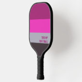 Muster für Lila Streifen in Rosa und Dunkelgrau Pickleball Schläger (Links)