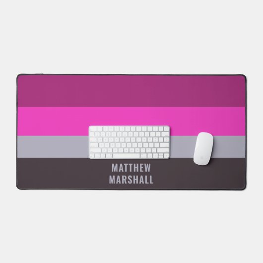 Muster für Lila Streifen in Rosa und Dunkelgrau Schreibtischunterlage (Tastatur & Maus)