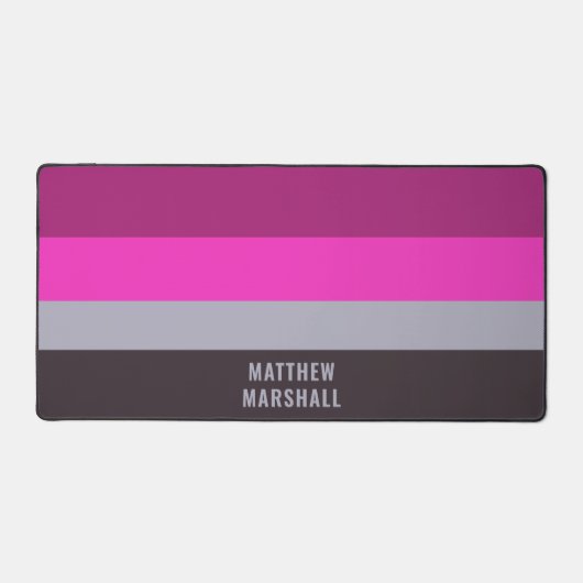 Muster für Lila Streifen in Rosa und Dunkelgrau Schreibtischunterlage (Vorderseite)