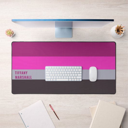 Muster für Lila Streifen in Rosa und Dunkelgrau Schreibtischunterlage (Büro 1)