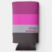 Muster für Lila Streifen in Rosa und Dunkelgrau Selters Dosenkühler (Vorderseite)