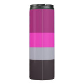 Muster für Lila Streifen in Rosa und Dunkelgrau Thermosbecher (Rückseite)