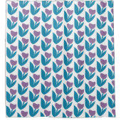 Muster für lila und blaue Abstrakte Blume Duschvorhang (Vorderseite)