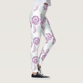 Muster für lila und hellblaue Rose Leggings (Rechts)
