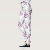 Muster für lila und hellblaue Rose Leggings (Links)