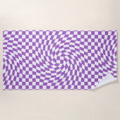 Muster für lila und weiße Karton Strandtuch (Vorderseite)