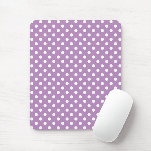 Muster für Lila und weiße Polka-Punkte Mousepad (Mit Mouse)
