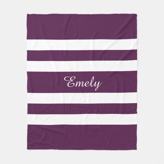 Muster für lila und weiße Streifen Fleecedecke (Vorderseite)