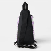 Muster für lila und weißes Schachbrett Crossbody Bag (Rückseite)