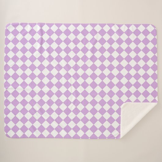 Muster für lila und weißes Schachbrett Sherpadecke (Vorderseite (Horizontal))