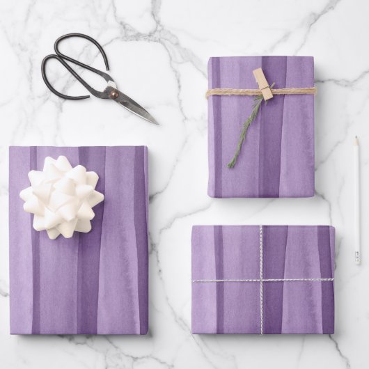 Muster für lila Wasserfarben Geschenkpapier Set (Vorderseite)