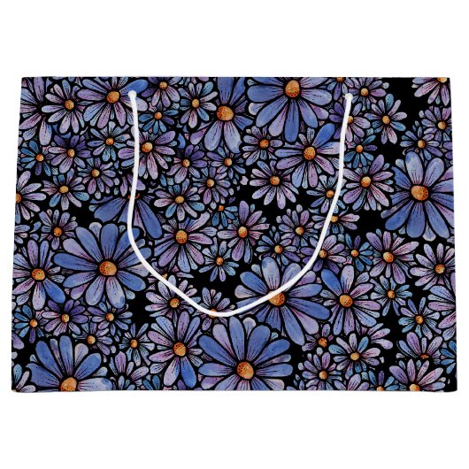 Muster für lila Wildblume Große Geschenktüte (Vorderseite)