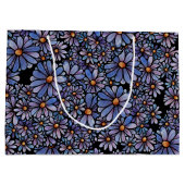 Muster für lila Wildblume Große Geschenktüte (Rückseite)