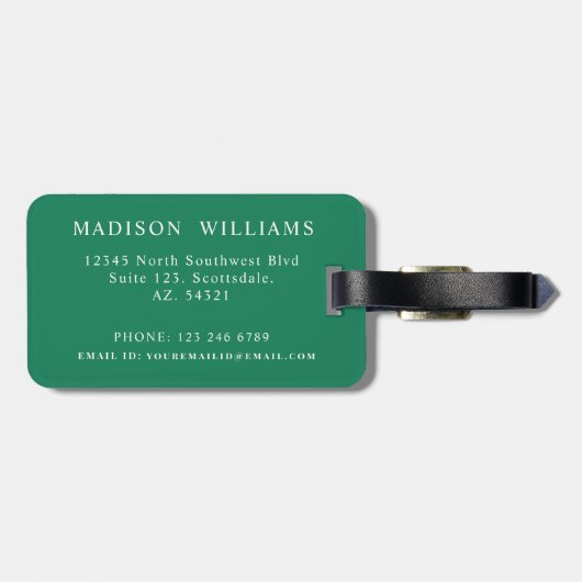 Muster für Limone Weißwaldgrün-Raute Gepäckanhänger (Rückseite horizontal)