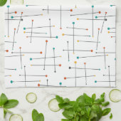 Muster für Linien und Punkte des Funky Mid Century Geschirrtuch (Gefaltet)