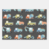 Muster für Lkw in Orange Geschenkpapier Set (Vorderseite 3)