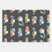 Muster für Lkw in Orange Geschenkpapier Set (Vorderseite)