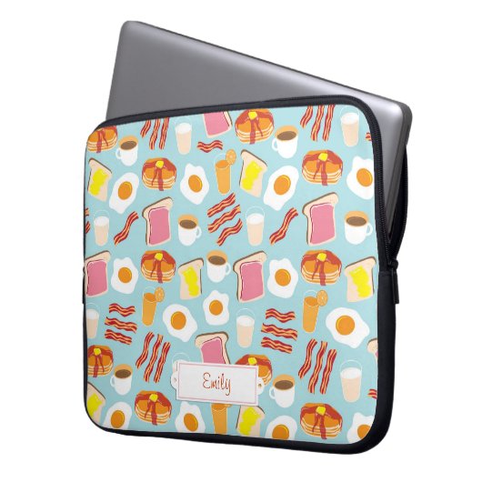 Muster für lustige Frühstücksgerichte Laptopschutzhülle (Vorderseite Links)