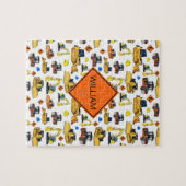 Muster für lustige Personalisierte Baufahrzeuge Puzzle (Horizontal)