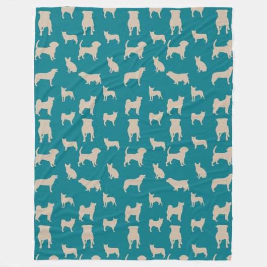 Muster für lustige und liebenswerte Hunde und Welp Fleecedecke (Vorderseite)