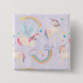 Muster für magische Einhörner Button (Vorderseite)