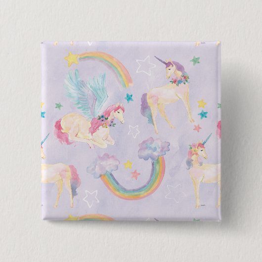 Muster für magische Einhörner Button (Vorderseite)