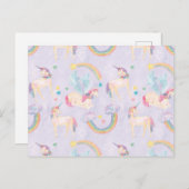 Muster für magische Einhörner Postkarte (Vorne/Hinten)