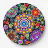 Muster für Mandalas und exotische Früchte Pappteller (Vorderseite)