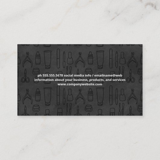 Muster für Maniküre Visitenkarte (Rückseite)