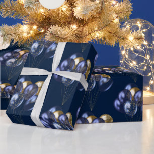 Muster für Marine und Gold Balloons Geschenkpapier