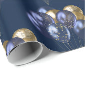Muster für Marine und Gold Balloons Geschenkpapier (Rolleneckpunkt)