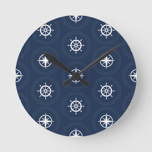 Muster für Maritime Werkzeuge Runde Wanduhr (Vorderseite)