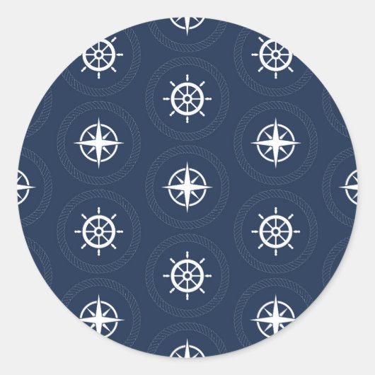 Muster für Maritime Werkzeuge Runder Aufkleber (Vorderseite)